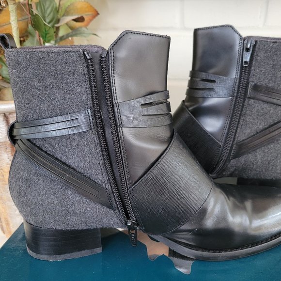 SOLD - MamZelle Black and Damask Grey Jimini Moto Boots EU 40/US 9.5 - Picture 5 of 10